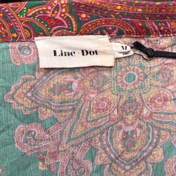Line & Dot Paisley Blouse Women's Size Medium New With Tags NWT - Picture 3 of 6